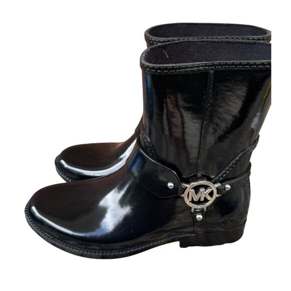 Michael Kors Women's Black Glossy Rain Harness Boots Size 9  Waterproof - Picture 4 of 10